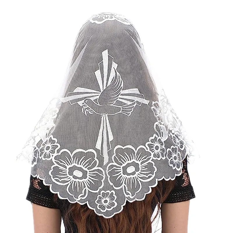 Catholic Church Veil Catholic Church Mass Veil Spanish Chapel Lace Mantilla Veil Embroidery Head Covering Women