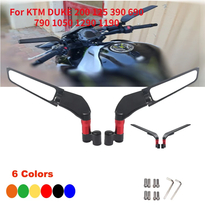 

Rearview Mirror For KTM DUKE 200 125 390 690 790 1050 1290 1190 Wind Swivel Wing Side Mirrors Retroviseur Espelhos Moto