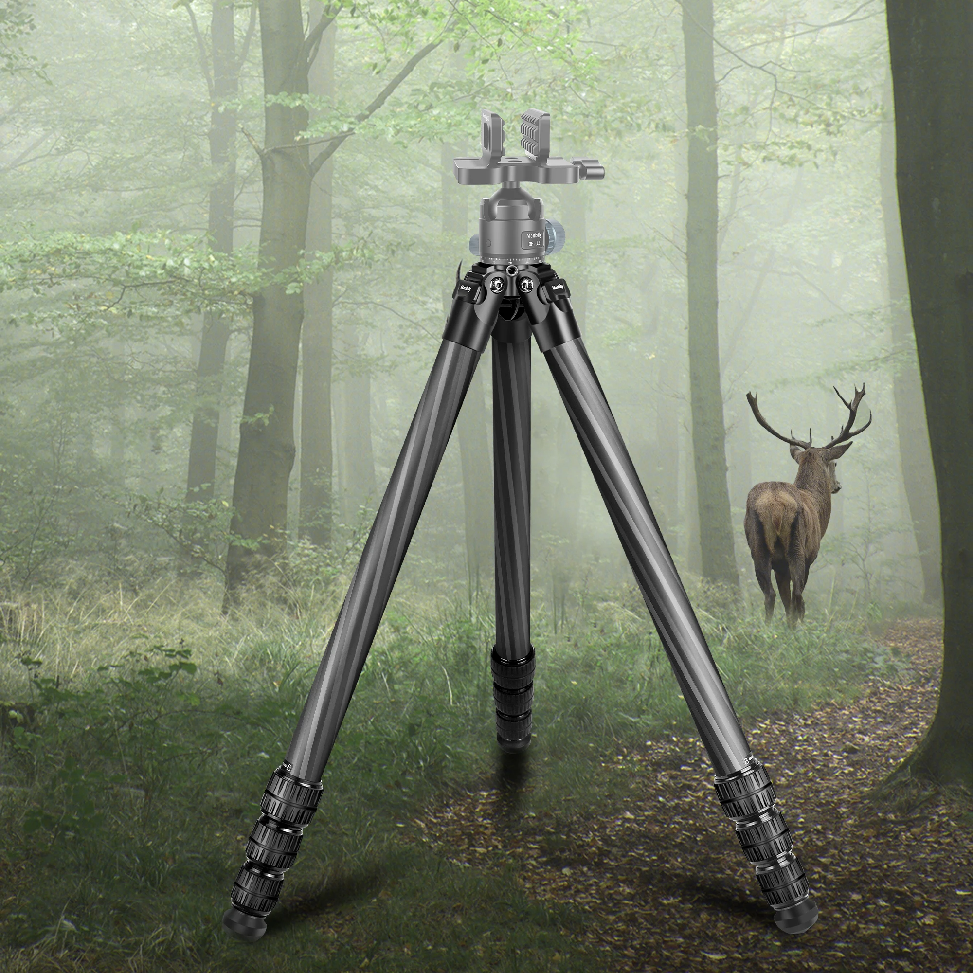 Manbily Treppiede In Fibra Di Carbonio MC-324 Con Testa A Sfera 44mm: Altezza Max 192cm, Carico 20kg – Per Fotocamera DSLR E Video