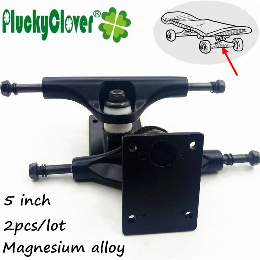 2Pcs 5 Pollici Skateboard Truck Alluminio Lega Di Magnesio Cruiser Board Bridge 5 ''Penny Board Rocker Truck Con Piastra Di Base Solida