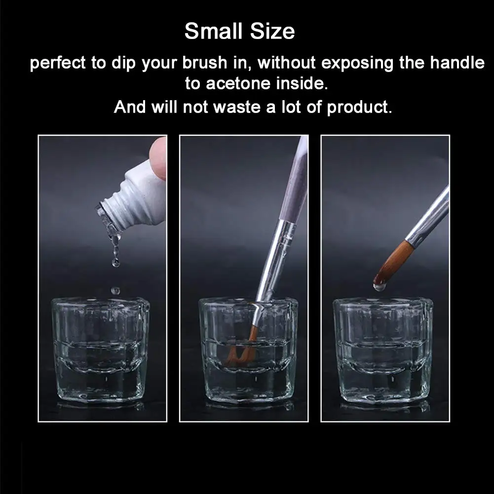 Nail Art Acrylic Liquid Cup Dappen Dish Container Glass Crystal Cups Glassware Tools for Nail Art Design 2
