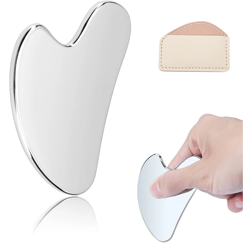 1Pcs Stainless Steel Gua Sha Scraper Massager for Face Neck Body Guasha Massage Tool Facial Skin Care Guasha Board Face Massager gua sha board massage tool