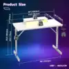 42 inch LED Gaming Desk with Monitor Stand PC Computer Gamer Home Office Table in White 3