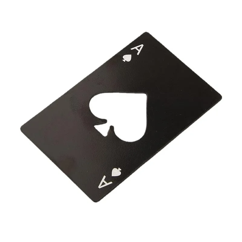 New Black Poker Card Beer Bottle Opener Personalized Portable Stainless Steel Credit Card Bottle Opener Of Spades Bar Tool