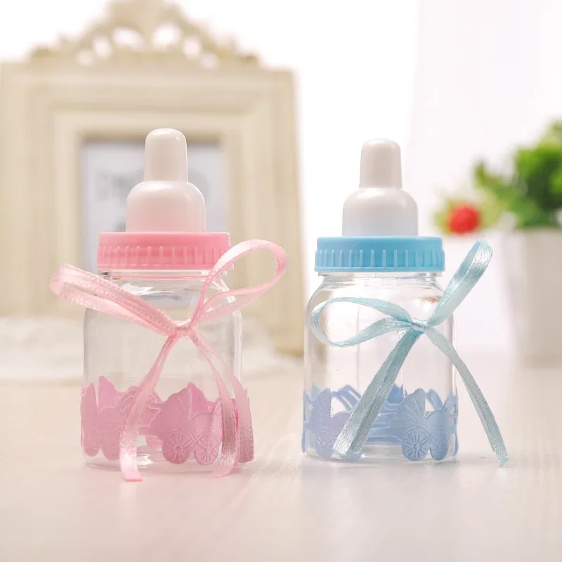 

48pcs/lot Baby Bottle Candy Box Party Supplies Baby Feeding Bottle Wedding Favors and Gifts Box Baby Shower Baptism Decoration
