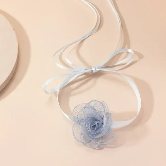 Adjustable Big Rose Flower Choker Necklace For Women Ladies Y2K Romantic Gothic Rope Clavicle Chain Korean Fashion Accessories