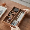 Solid wood desktop sundry coffee table office key storage box Jewelry cosmetics stationery organizer box tray 1