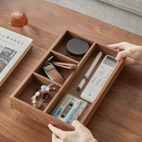 Solid wood desktop sundry coffee table office key storage box Jewelry cosmetics stationery organizer box tray 1