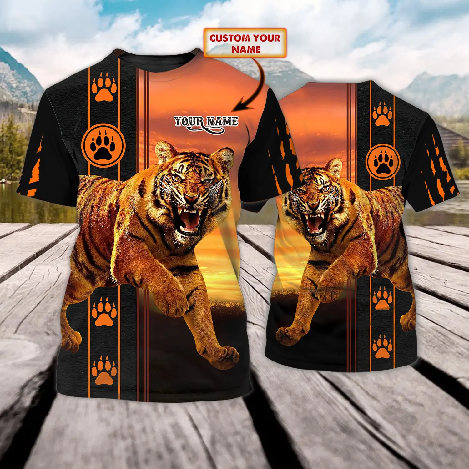 

2022 Summer Fashion Men t shirt Animal Tiger Personalized Name 3D All Over Printed Casual Cool Tee shirts Unisex Tshirt TX-90