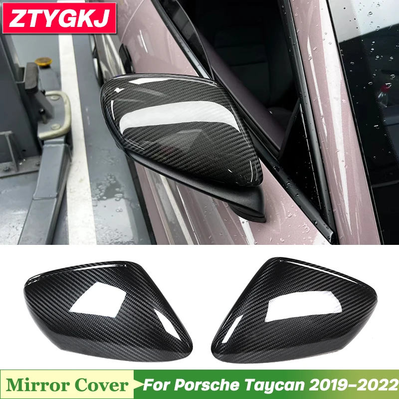

Replacement Style Dry Carbon Fiber Material Rearview Mirror Covers For Porsche Taycan Tuning 2019-2022