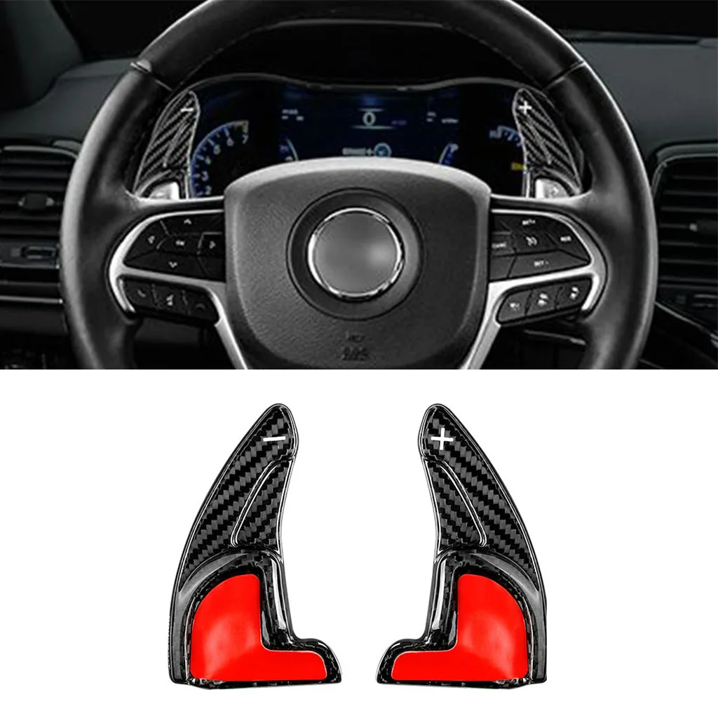 

2Pcs Real Carbon Fiber Car Steering Wheel Shift Paddle For Jeep Grand Cherokee For Dodge Challenger Paddle Shifter Extension