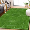 Soccer Sports Football Field Patterned Living Room Area Rug Green Field Carpet Modern Bedroom Non-Slip Home Decorative Floor Mat 1
