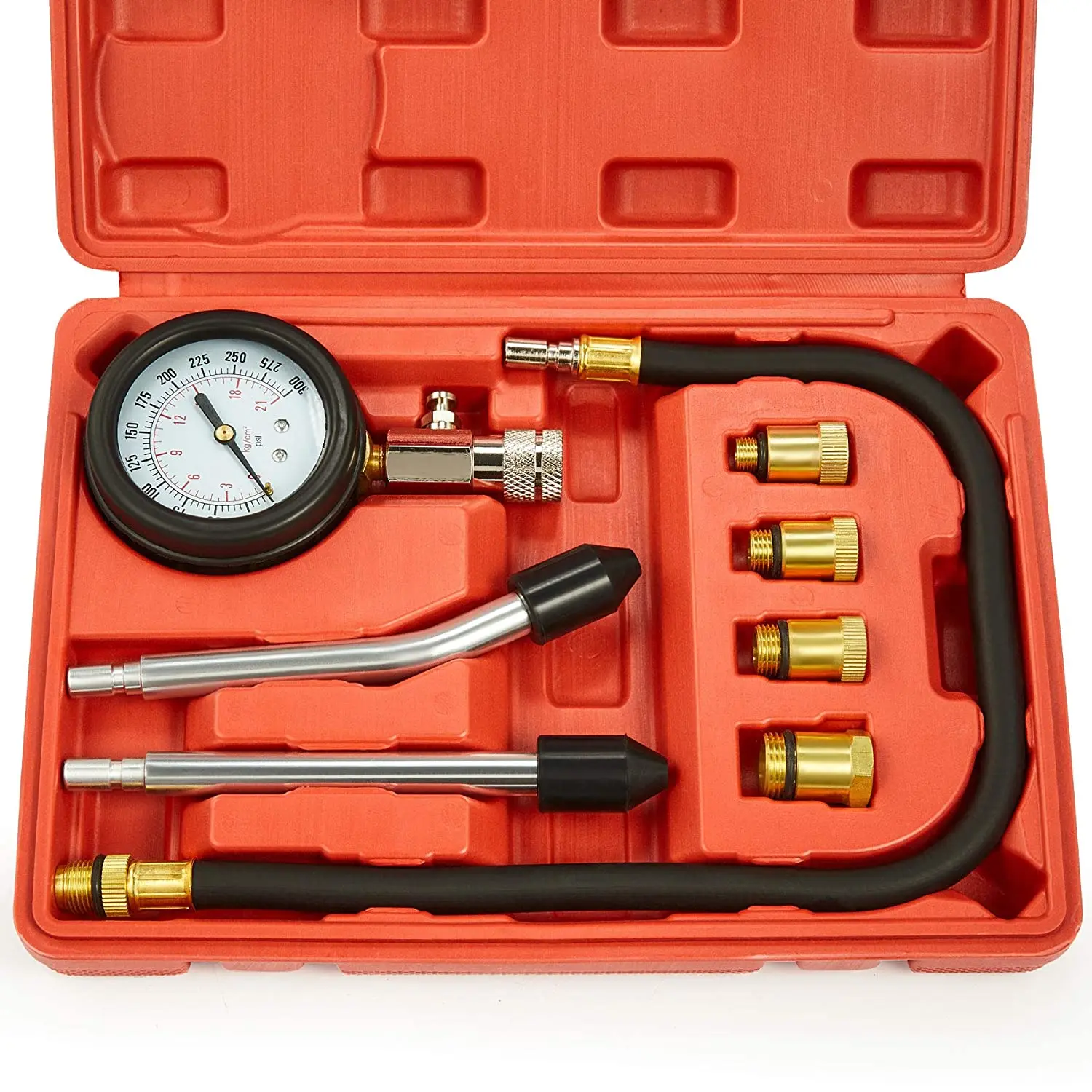 

0-300psi Gasoline Engine Compression Tester Auto Petrol Gas Engine Cylinder Automobile Pressure Gauge Tester Automotive Test Kit