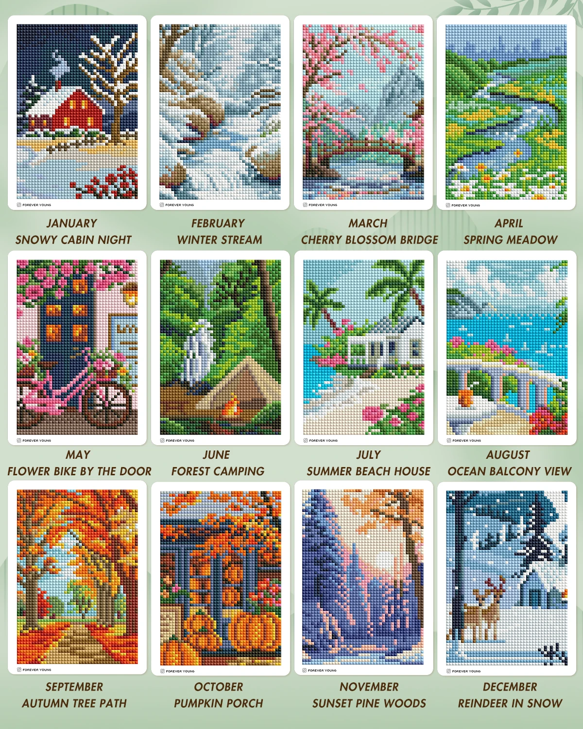 フォーエバーヤング ミニジェム 小さなダイヤモンドアートキット