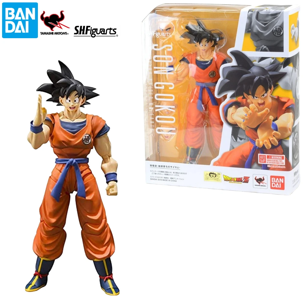 

BANDAI S.H.Figuarts Shf Dragon Ball Z Son Goku Raised on Earth Action Figure Collectible Toy Gift