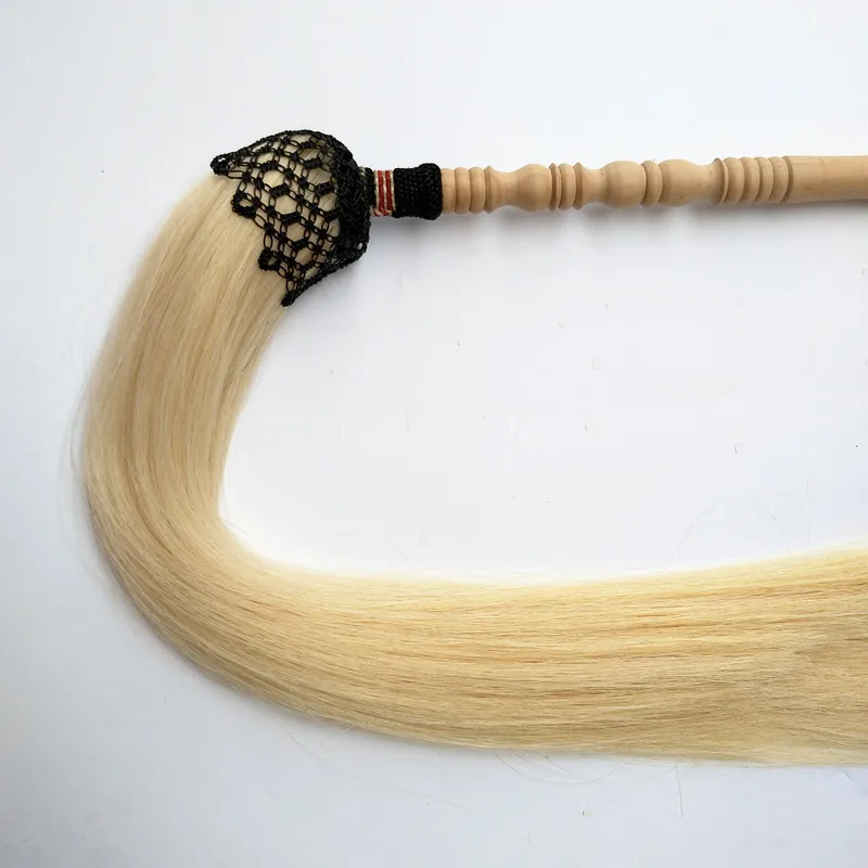 Taiji Whisk Imitation Horsetail Floating Dust Real Taoist Buddhist Rope  Slinger Peach Wood Handle
