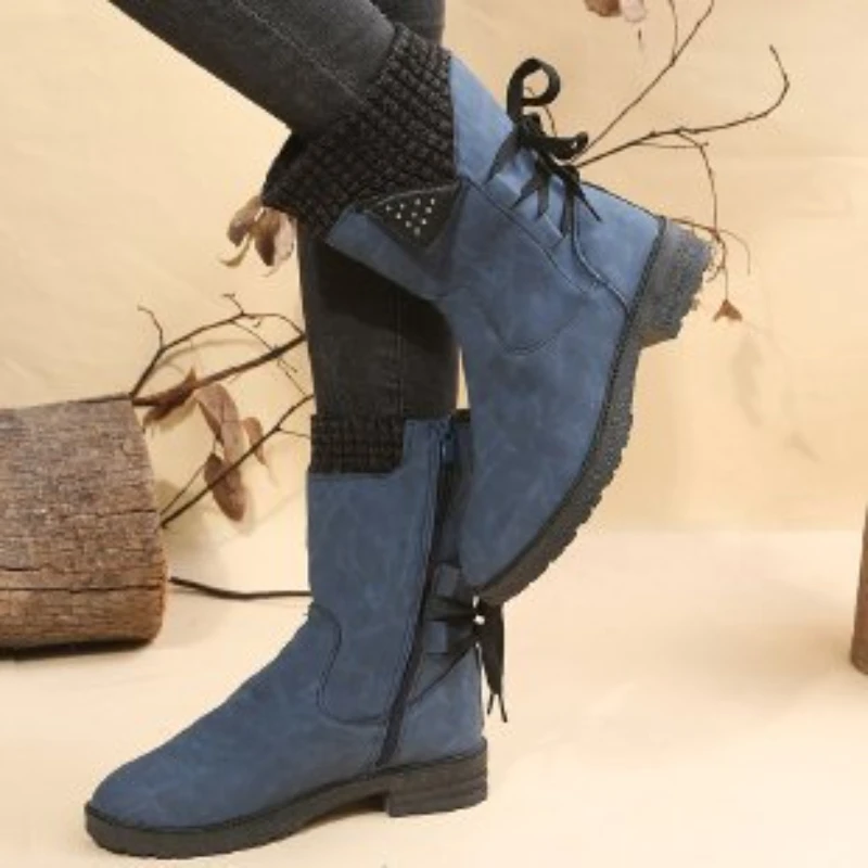 36-43 Winter Mid-Calf Women Boots Ladies Shoes Fashion Snow Boots for Women Shoes Thigh High Suede Warm Platform Shoes Botas