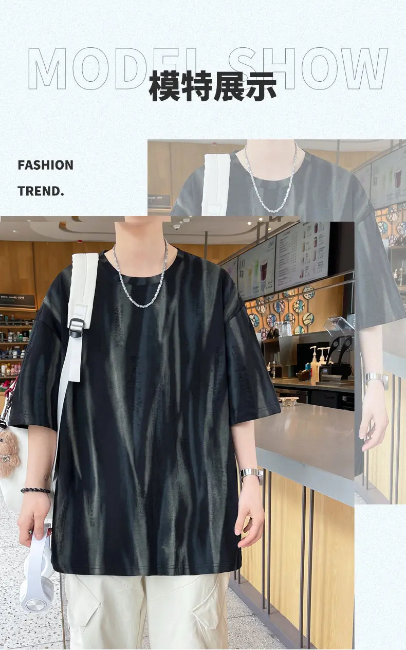 Modische Herren-T-Shirts 2026 Sommer Jugend High Streetwear Locker Lässige Oberteile Plus Size 4XL Kurzarm O-Neck T-Shirt Kleidung – Detail 8