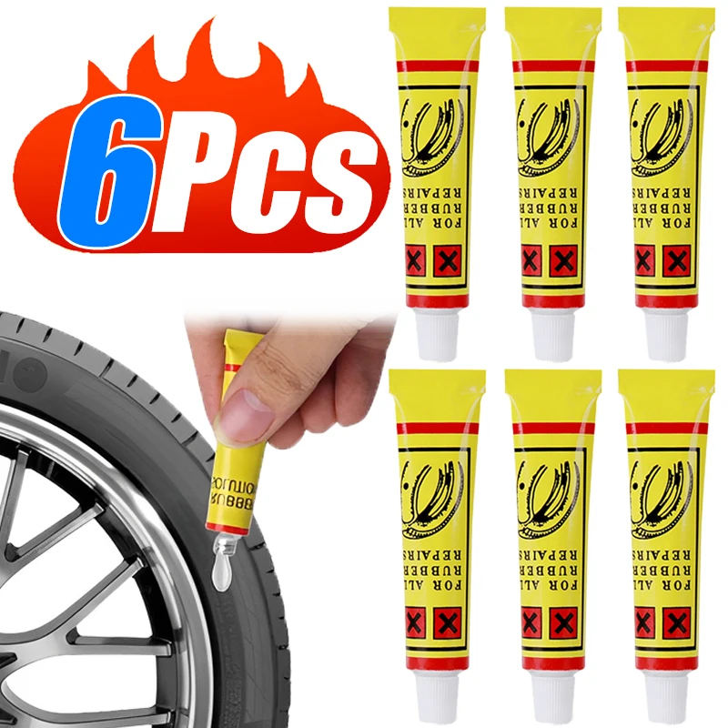 6/1Pcs Car Tyre Repairing Glue Bicycle Motorcycle Tire Inner Tube