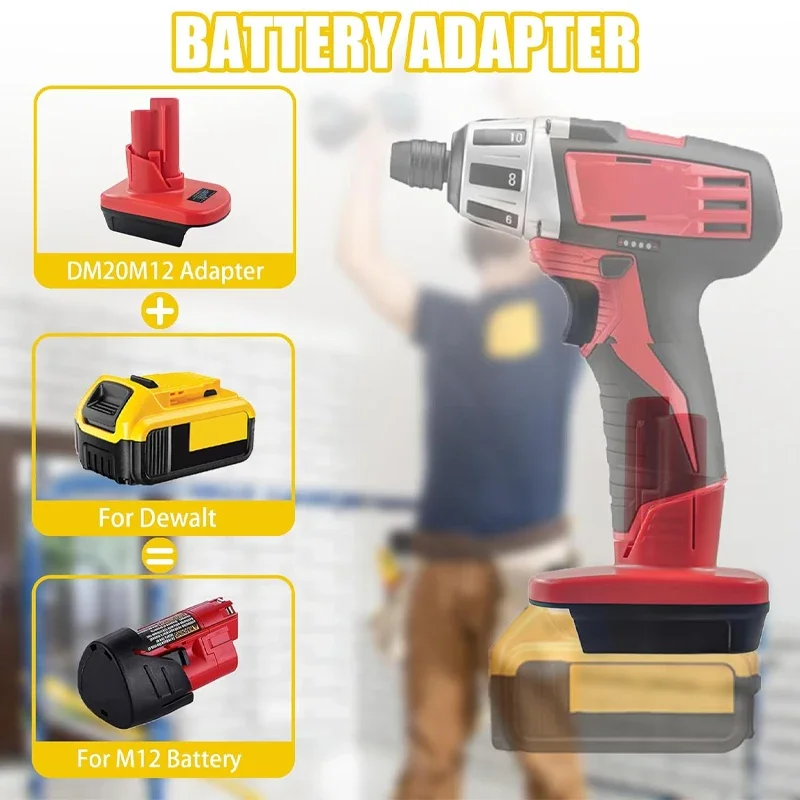 Batterij Adapter Voor Dewalt/Milwaukee 18V 20V Lithium Batterij Converter Voor Milwaukee M-12 12V Elektrisch Gereedschap Gebruik Converter