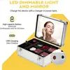 4in1 Makeup Rolling Train Case Cosmetic Organizer Box 3 Color Led Lighted Mirror 2