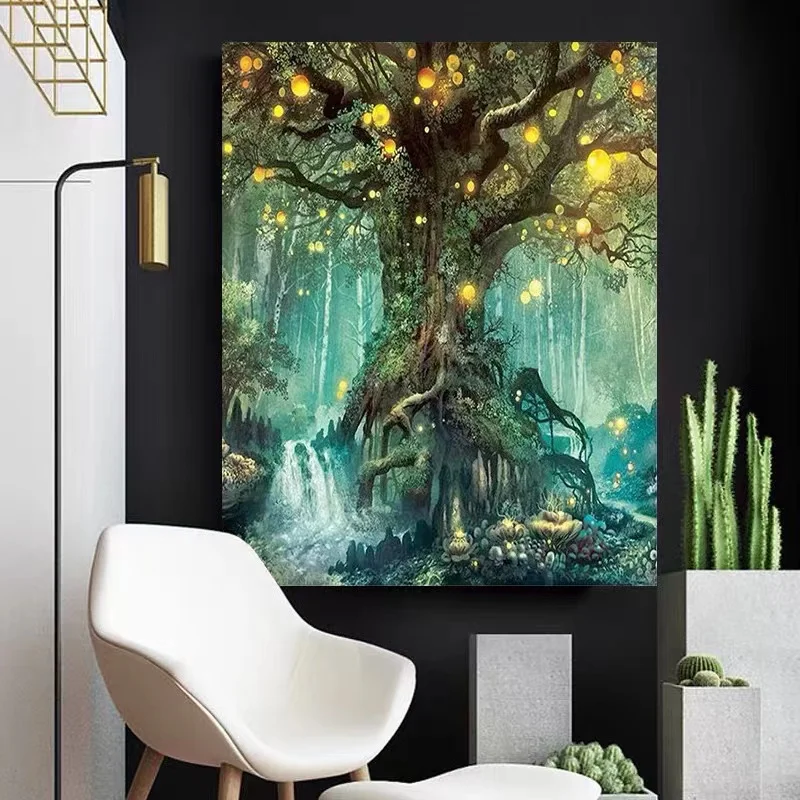 Gatyztory DIY Frame Unframe Adult Paint By Numbers Tree Handpainted Painting Abstract Art Coloring By Numbers Home Decor Gift