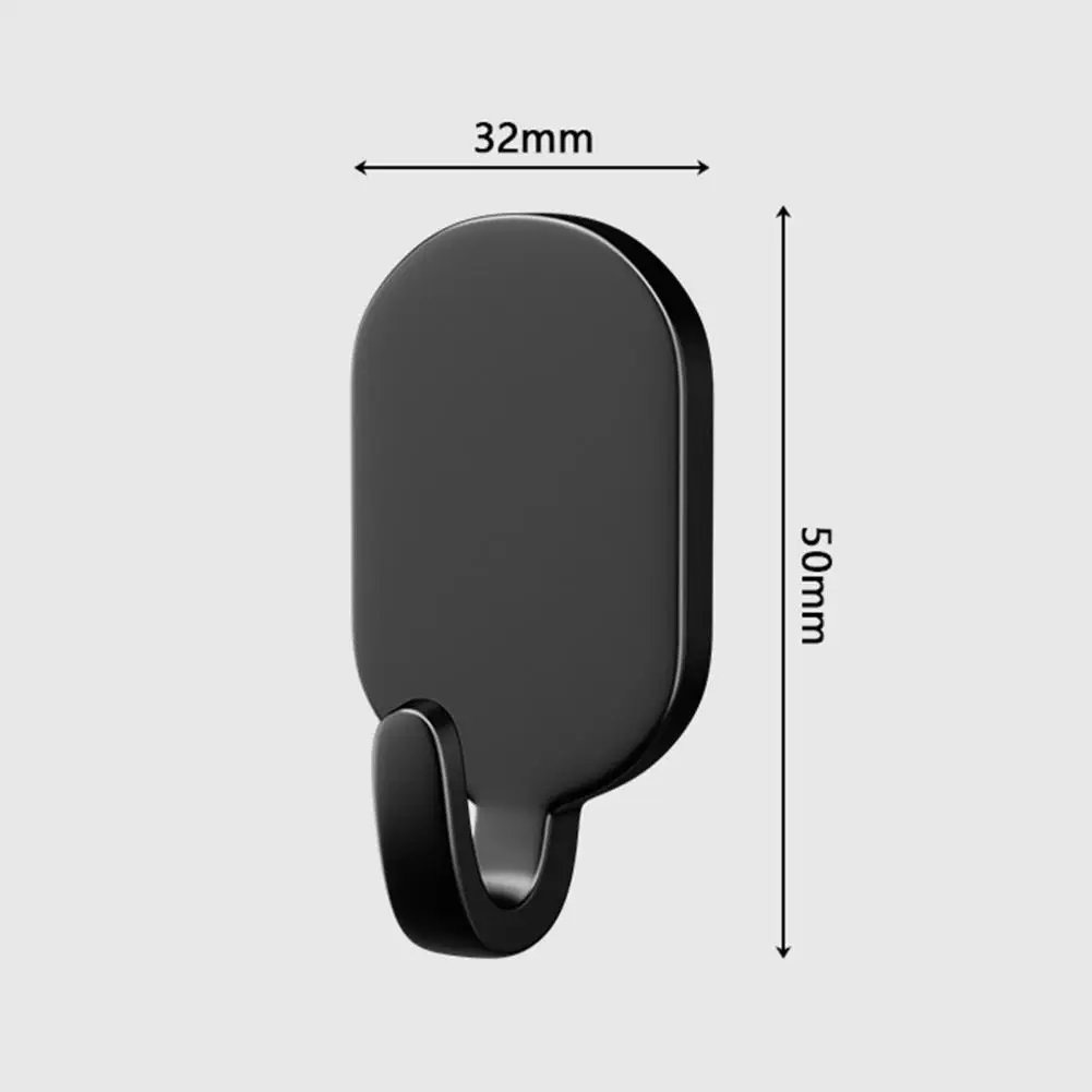 5Pcs/Set 5cm Carbon Steel Wall Hook No Drill Adhesive Keys Bag Towel Clothes Umbrella Door Back Hanger Bathroom Kitchen Supplies