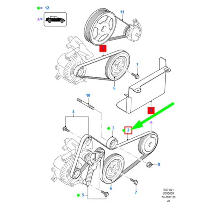 Car Engine V-Belt Fan Belt Serpentine Drive Belt For Ford Ford Australia Everest Mazda BT50 3.2L FB3Q-6C301-JA 7PK3110