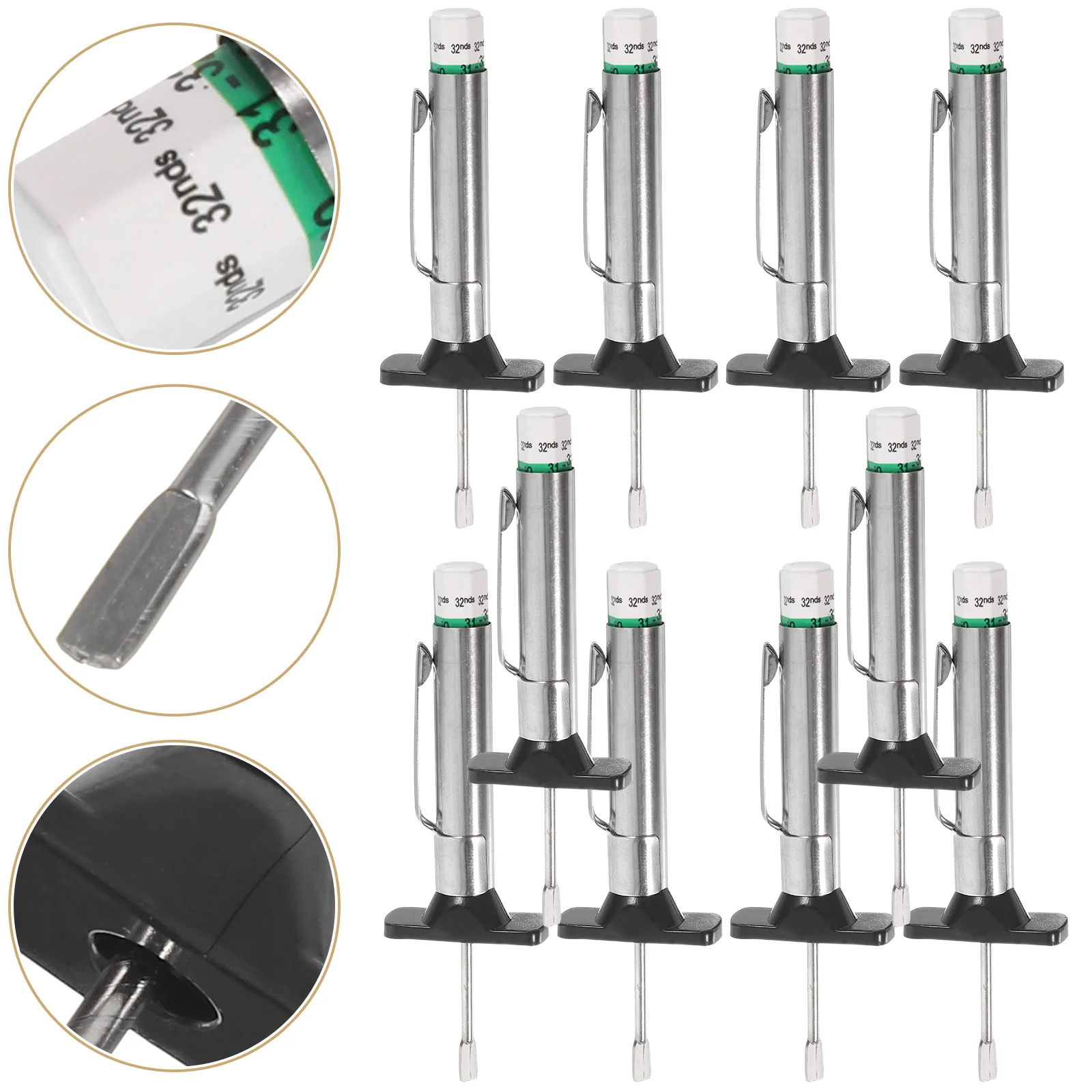 

10 Pcs Depth Tools Tire Tread Gauge Stainless Steel Automotive Replacement Instrument Panel Gauges