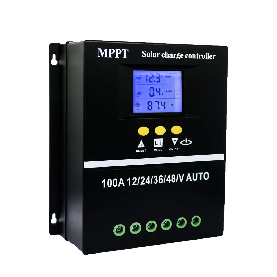 MPPT Controlador de carga solar, MPPT 40/50/60/100A Controlador de carga  solar Dual USB LCD Display 12V 24V (40A)