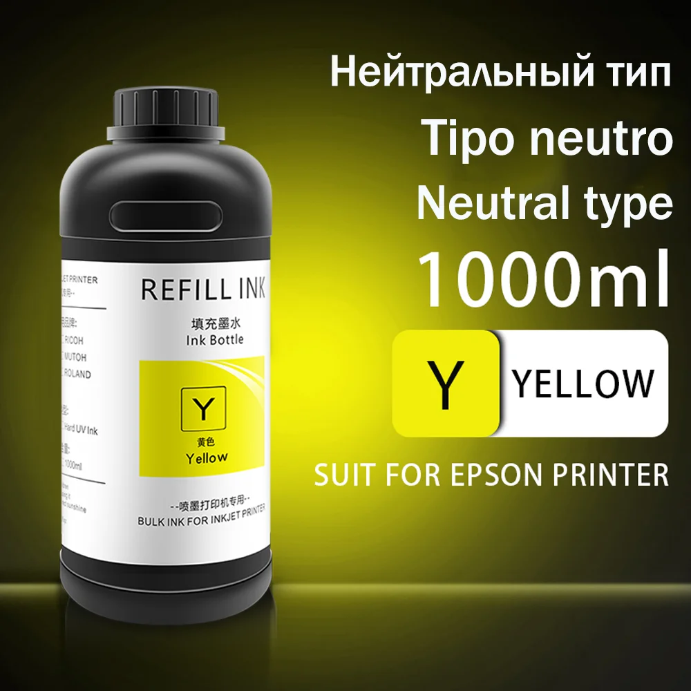 1000ML For Epson I3200 Neutral LED UV Ink For Epson I3200 I3200-U1 5113 4720 Printhead Both for Hard and Soft Materials
