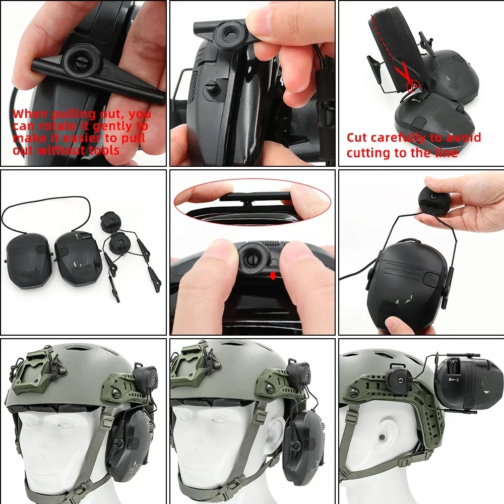 FAST Helmet Tactical Headset Bracket Walkers Shooting Tactical Headset Bracket Rotatable Adjustable Rail Accessories