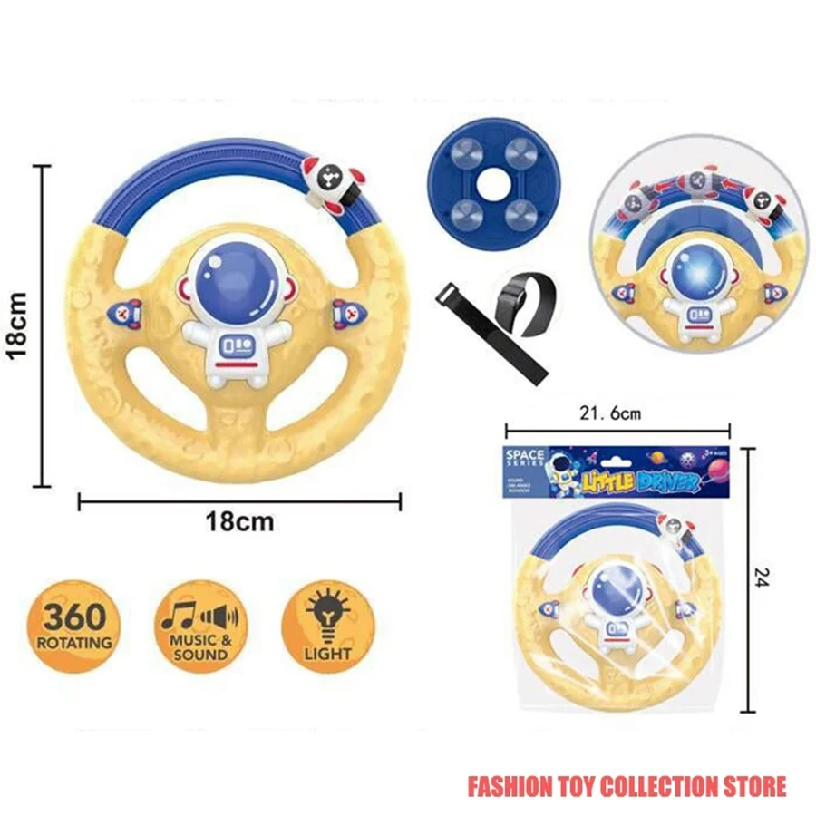 Montessori Kids Steering Wheel Toy Lighted 360-Degree Rotatable Steering Wheel Vocal Toys Musical Driving Toy Sensory Toys With 5