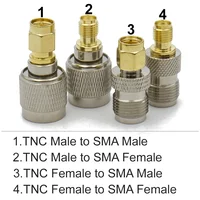 Connector TNC to SMA Adapter Male plug & Female jack RF Coaxial Adapter Test Converter Brass 50ohm Straight Wire Terminals TNC 2
