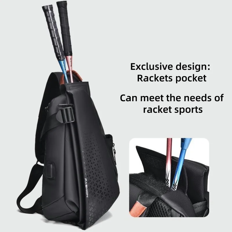 Multifunctional Crossbody Bag for Men, Single Shoulder Sports Bag, Motorcycle Backpack, Nylon Waterproof, Lightweight, Urban