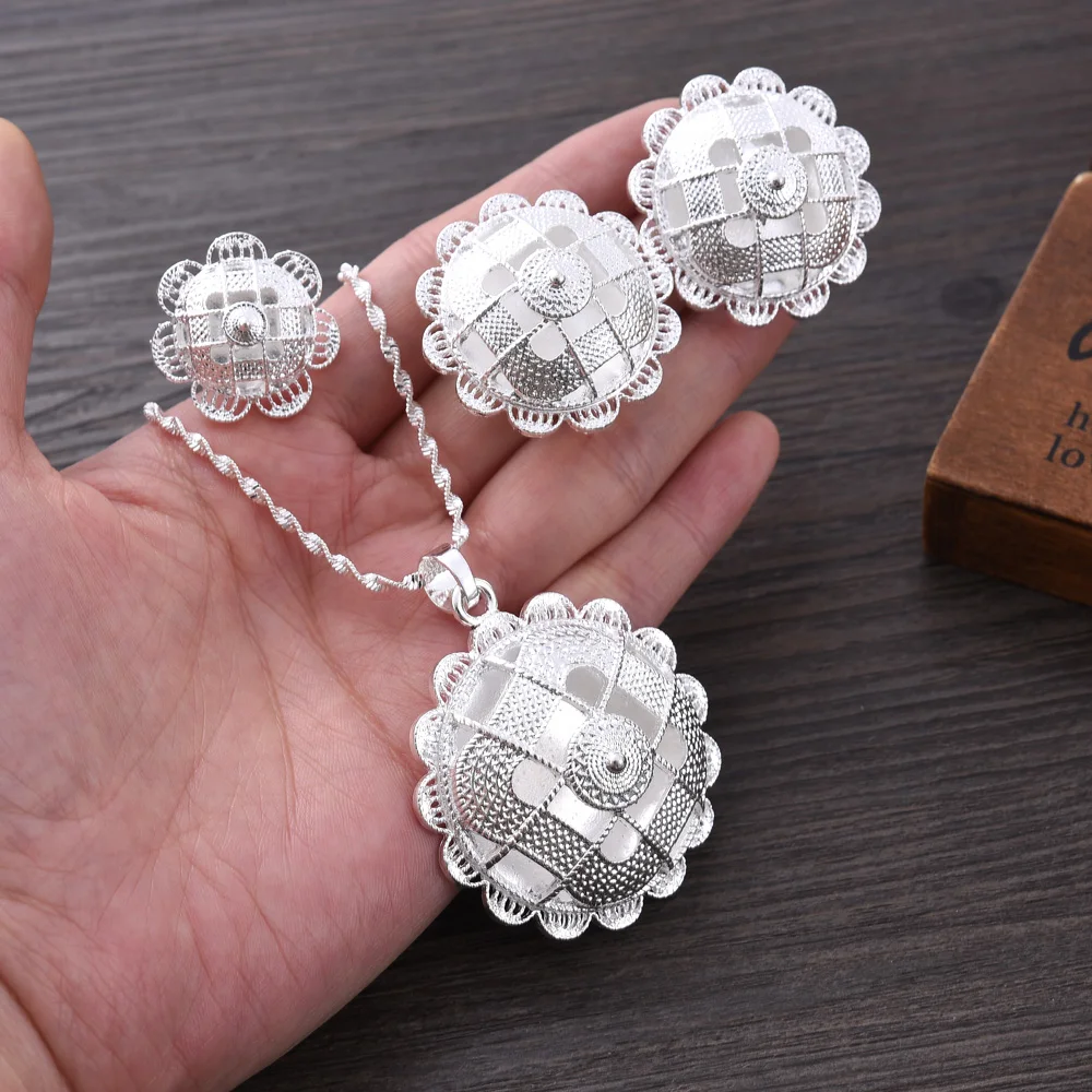 silver plated jewelry sets african jewelry set Jewelry European Style 21
