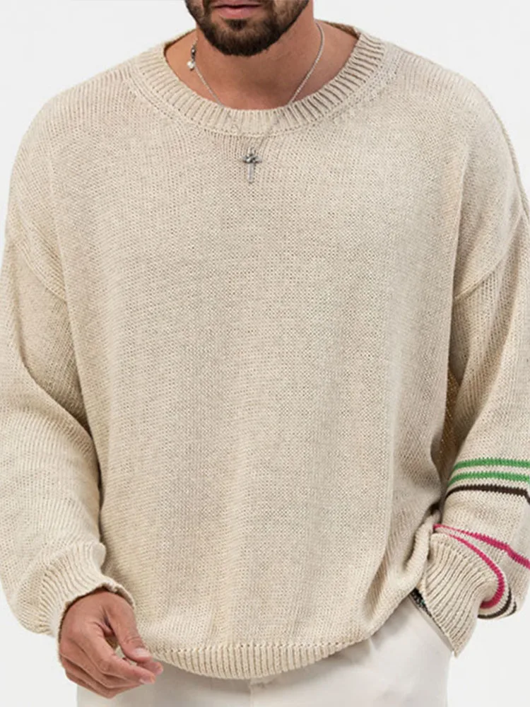 

Men's Round Neck Long Sleeve Pullover Thin Sweater