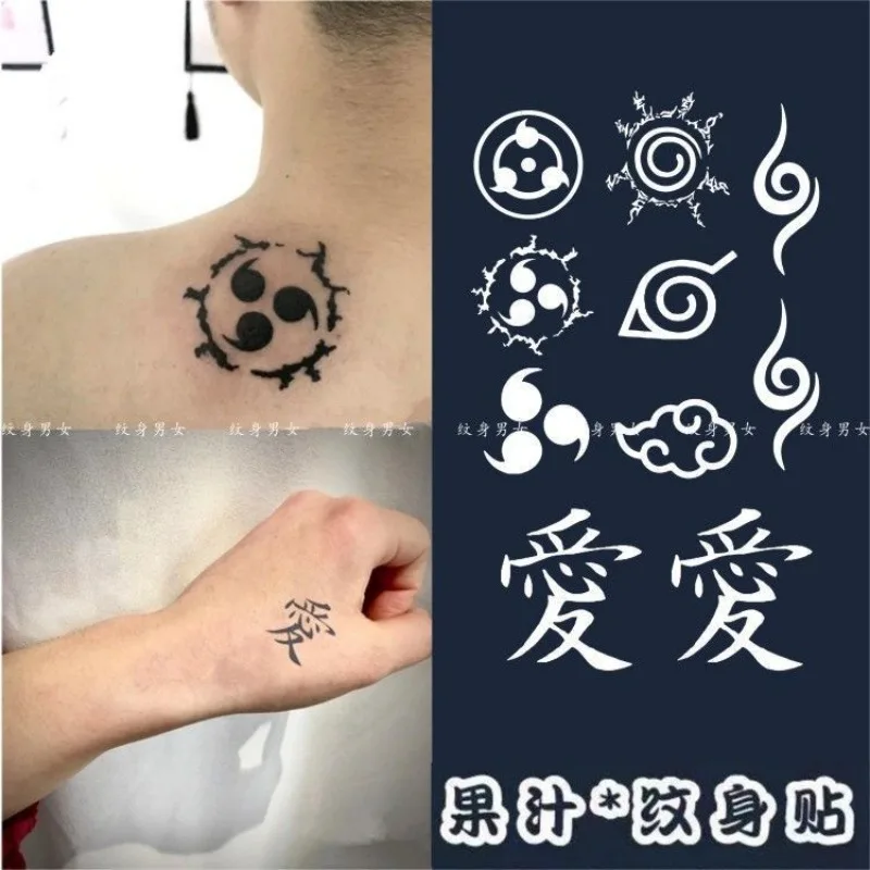 Tattoo stickers waterproof male and female long-lasting Japanese comics  two-dimensional Naruto Uzumaki Naruto Kakashi Gaara - AliExpress