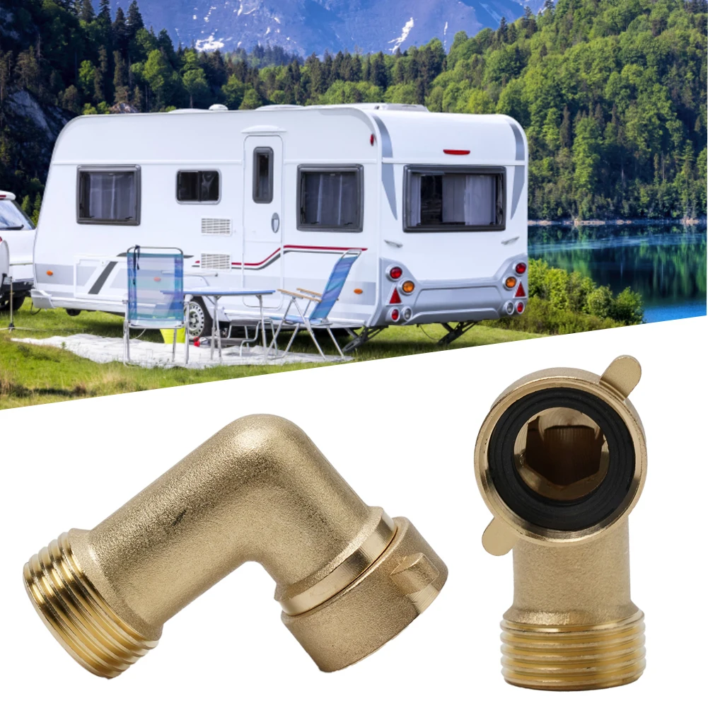 Joint 90 Degree Angle Water Pipe Accessories High Quality Replecement RV Water Intake Hose Fittings RV Accessories 1Pcs adjusting the angle of intake pipe copper shower head angled curved foot eccentric screw extended corner shower faucet accessor