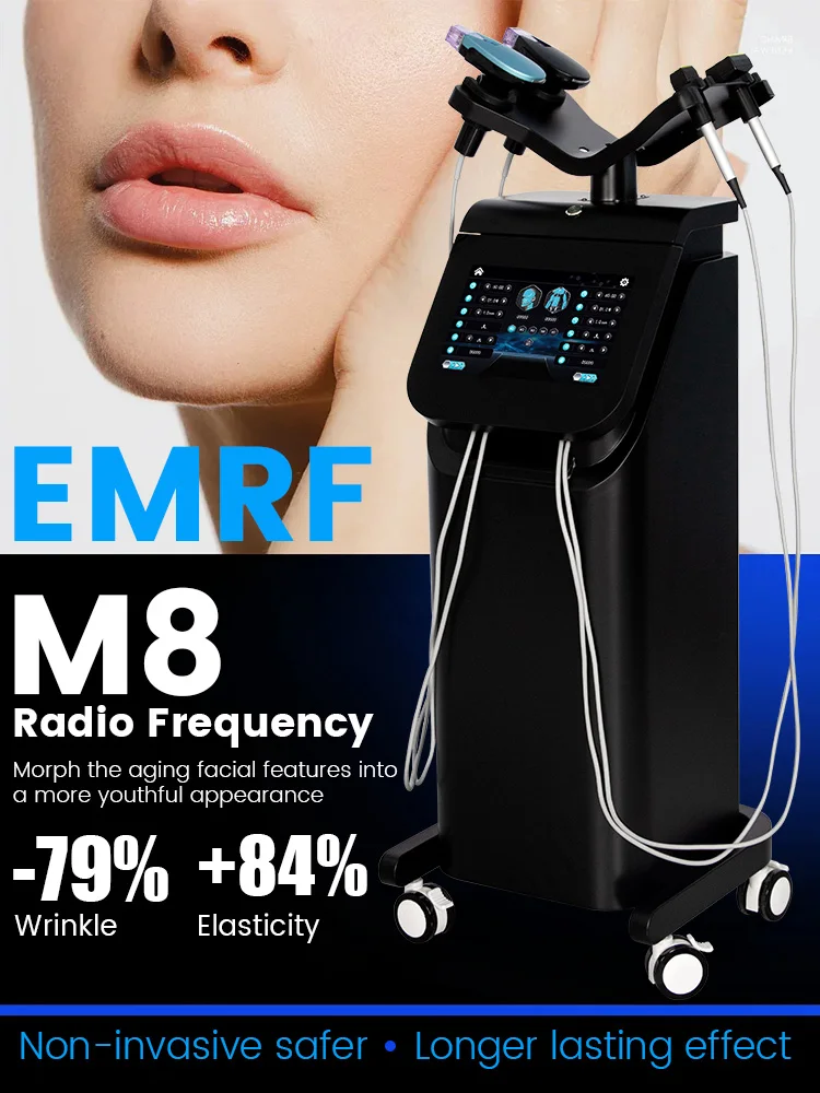 Máquina de Microagujas RF Dorada 4 en 1 M8+EMRF+RF | Profundidad Ajustable de 0.5-8 mm | Rejuvenecimiento de la Piel del Rostro y Cuerpo, Eliminación de Arrugas, Acné