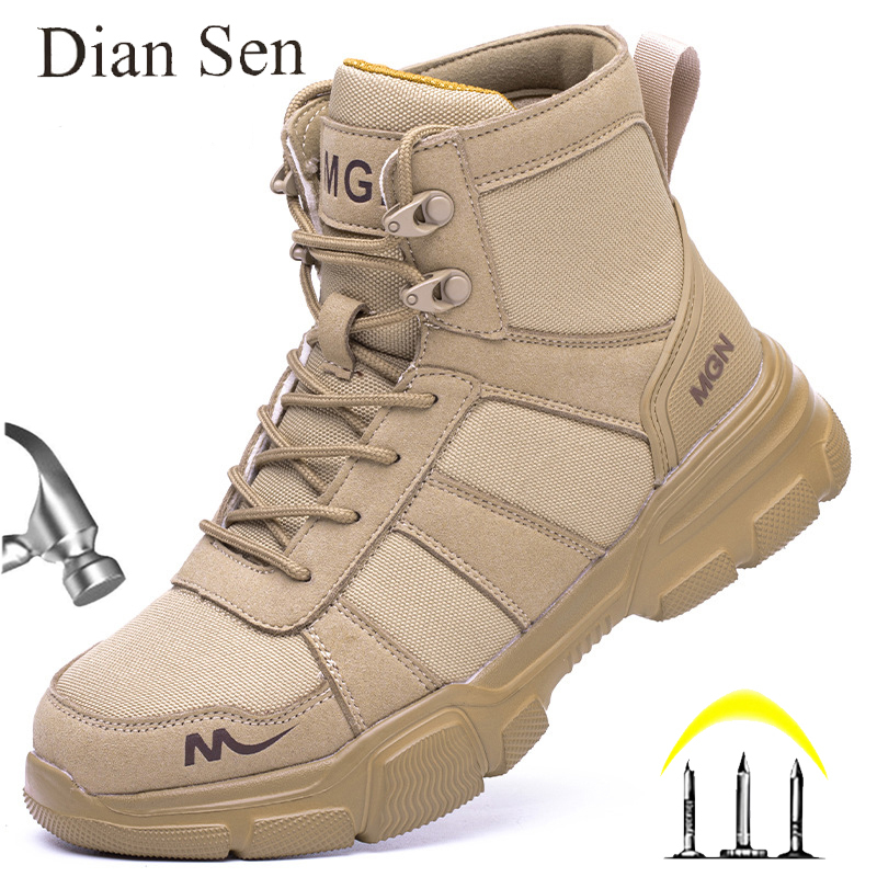 Work Boots Indestructible Safety Shoes Men Steel Toe Shoes Puncture-Proof Sneakers Women Non Slip Work Shoes Male Tactical Boots