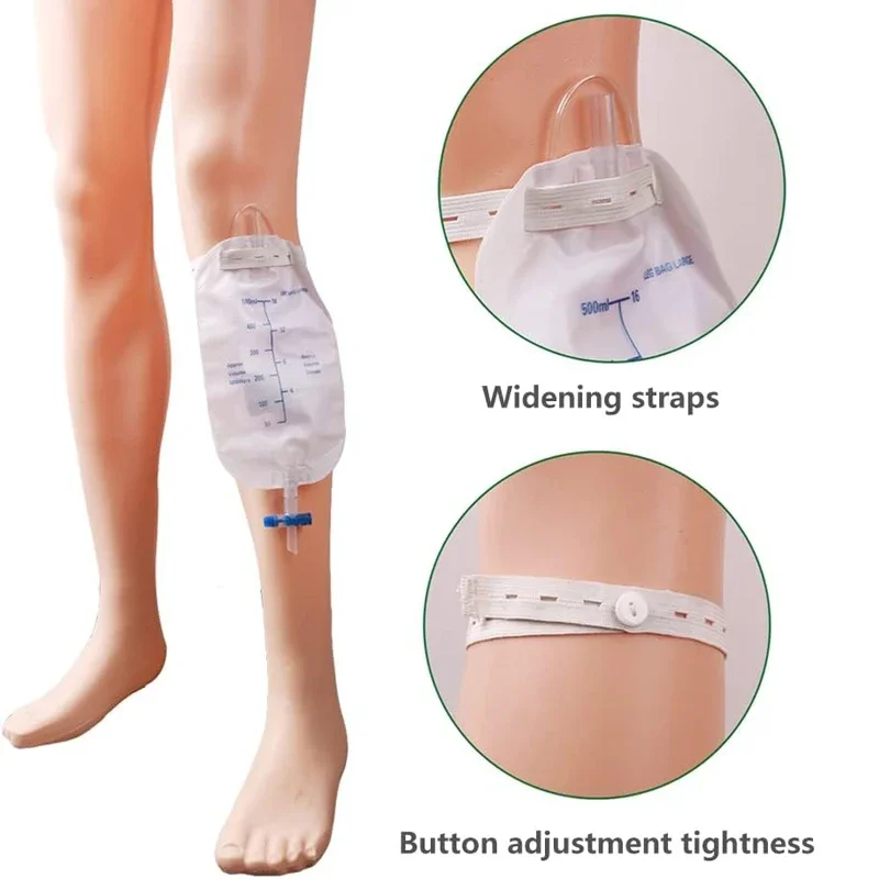 Description Picture 4 of itemUrine Collector Adult Drainage Leg Bags Urine Bag Hanging Hook Professional Urinary Bag Health Aids Incontinence Urine Bags