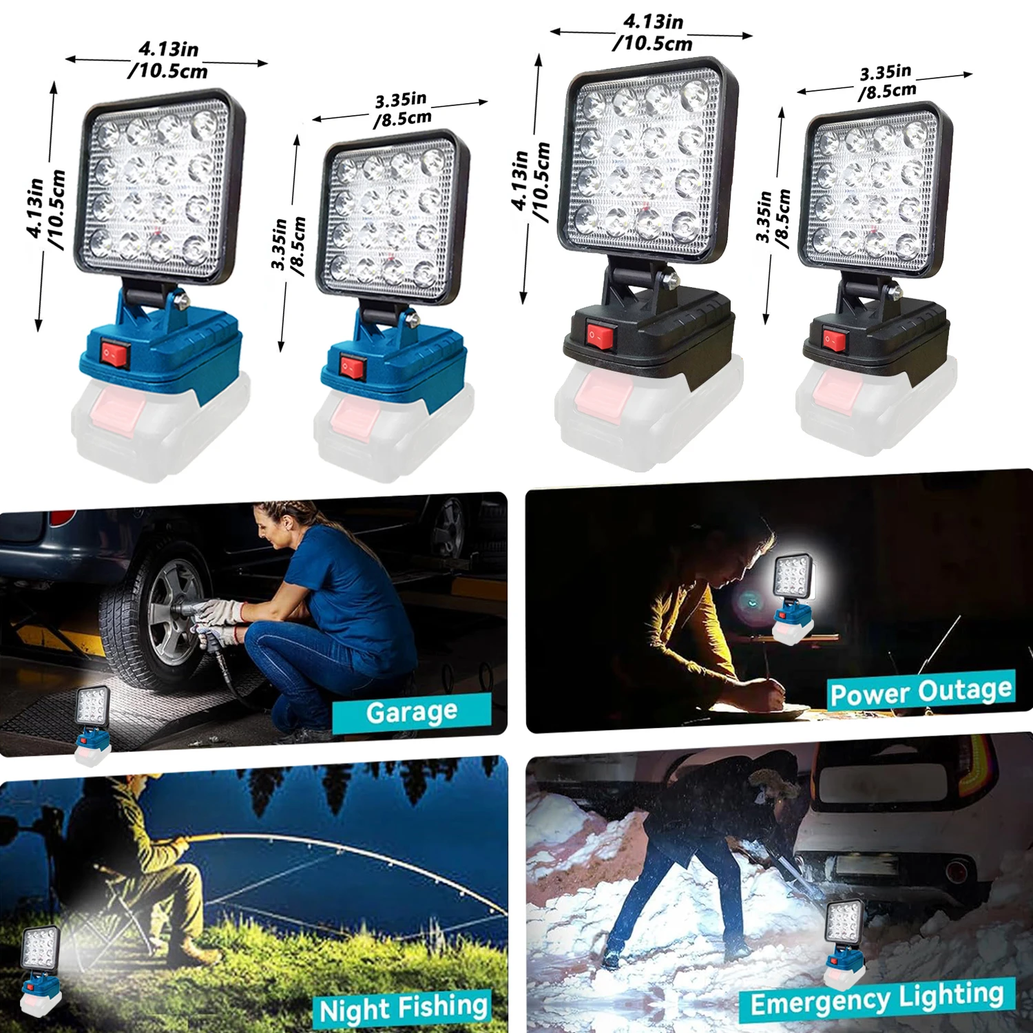 마키타 14.4V-18V 리튬이온 배터리 랜턴 야외 손전등 4인치 무선 LED 작업등 캠핑 램프 비상 조명