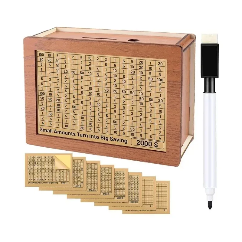 Deluxe Adult Wooden Money Saving Box with Digital Counter