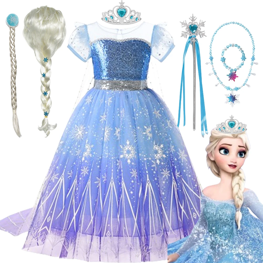 

Детское платье «Холодное сердце» для детей, юбка «Снежная королева», косплей, платье принцессы Эльзы, Карнавальные Платья Эльзы
