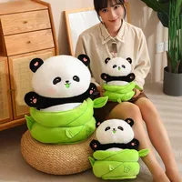 Cute Bamboo Panda Dinosaur Rabbit Plush Toy for Home Decoration Plush Toy Comfort Pillow Sleep Baby Plush Toy 1