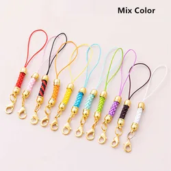Set of Keychain Rope Lanyards with Jump Rings for DIY Crafts and Jewelry Making (Mix Color Gold)