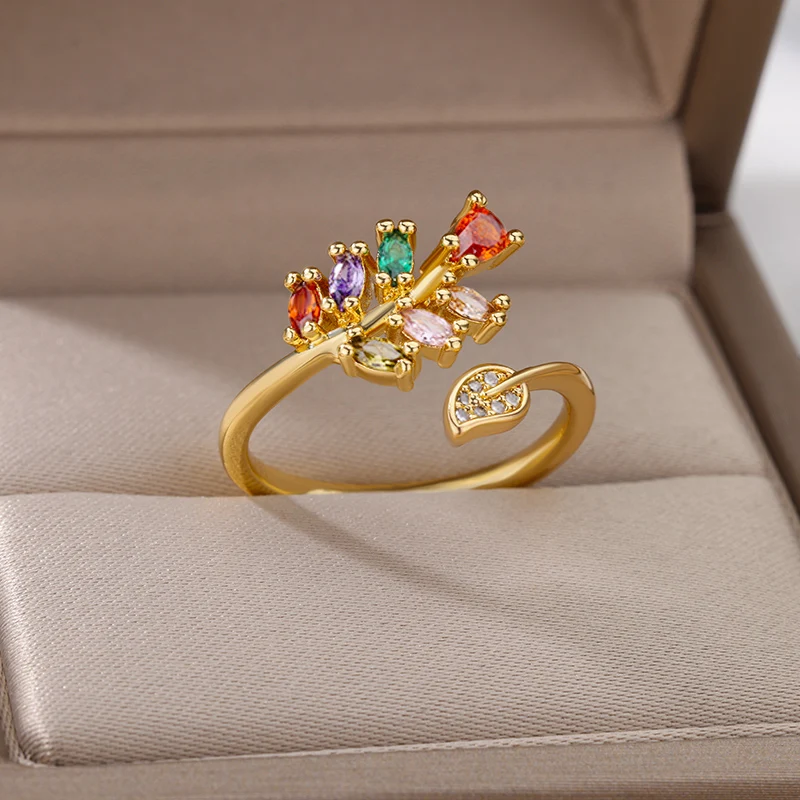 Zircon Ring Waterproof Stainless Steel Adjustable