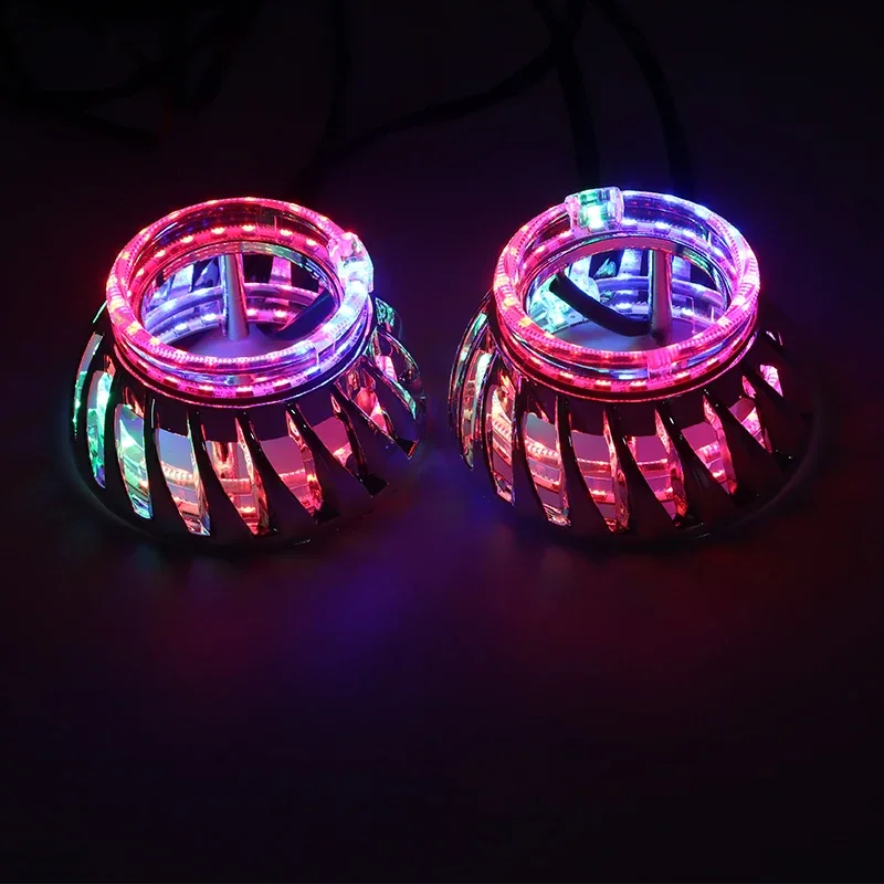 SANVI-luces LED de Ojos de Ángel para coche, luces DRL RGB de 2,5 pulgadas para lente de xenón de 2,5 pulgadas, lente de proyector LED, reequipamiento DIY image_3