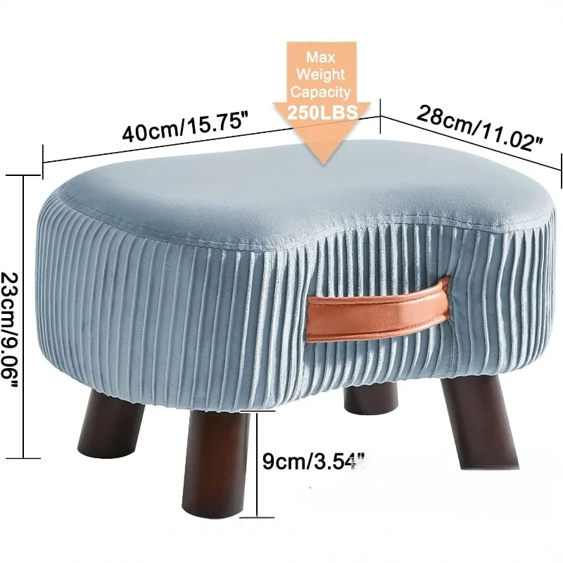 Light luxury home living room small stool portable seat pier portable wooden leg footstool creative solid wood shoe change stool